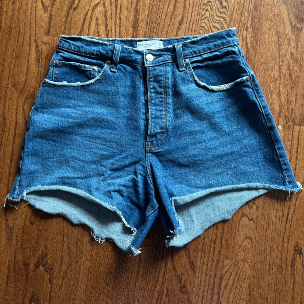 Abercrombie & Fitch Blue Denim High-Waisted Jean Shorts